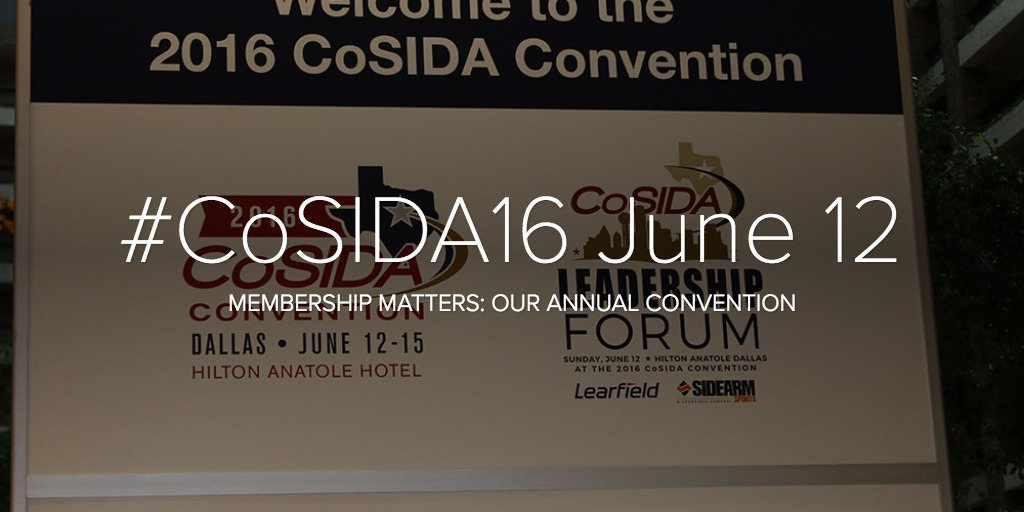 #CoSIDA16 June 12